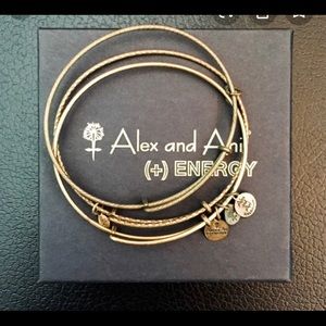 A set of Alex and Ani bangles
